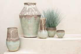 Vase Nice Keramik Aqua Grau Large